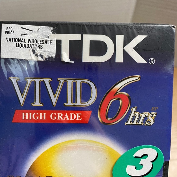 TDK Vivid High Grade VHS Tapes 6 Hours T-120 3 Pack Brand New Factory Sealed - Picture 5 of 6